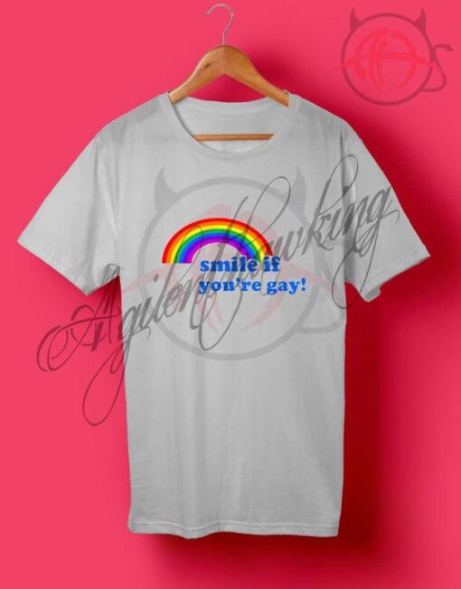 Smile If You Are Gay Fun LGBT Graphic T Shirt