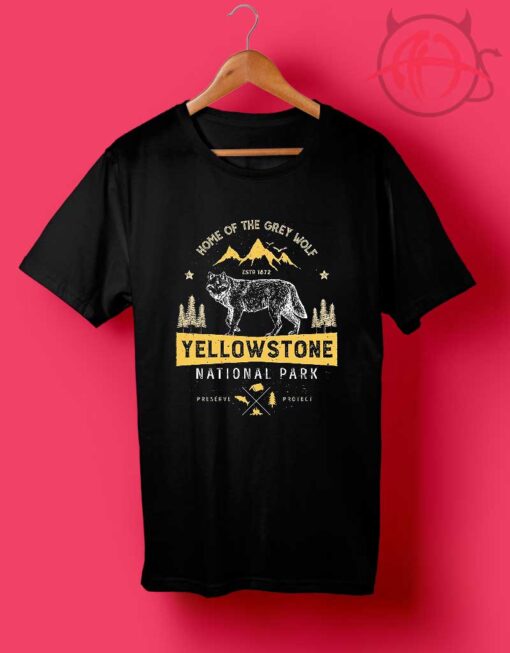 Yellowstone National Park Wolf T Shirts