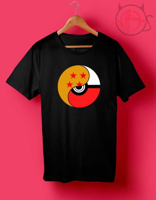 Pokeball Dragon Ball Z Ying Yang T Shirt