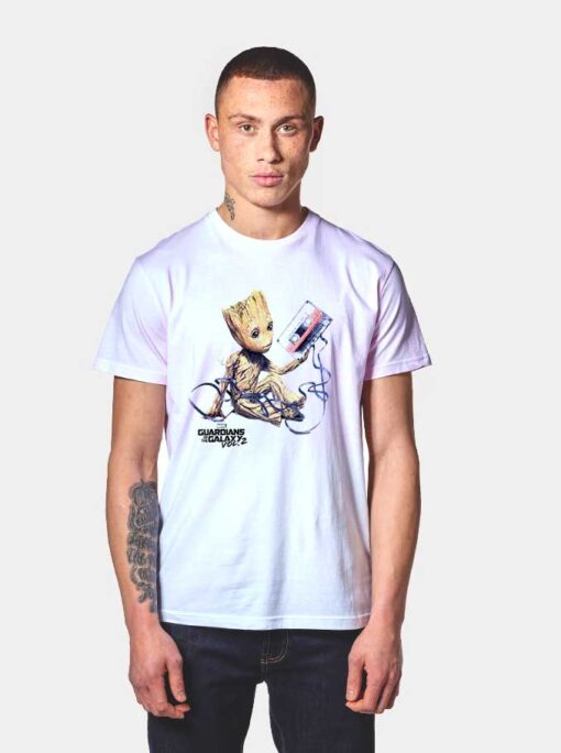 Baby Groot and Cassette T Shirt