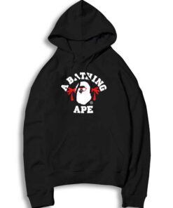 Bape White LA College Logo Black Hoodie