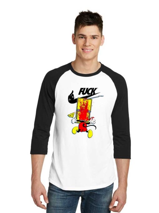 Just Fck It Mickey Trap Hypebeast Sleeve Raglan Tee