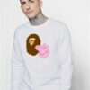 A Bathing Ape Bape Head X Peppa Pig Parody Sweatshirt