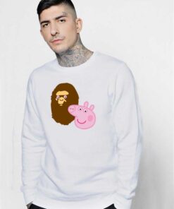 A Bathing Ape Bape Head X Peppa Pig Parody Sweatshirt