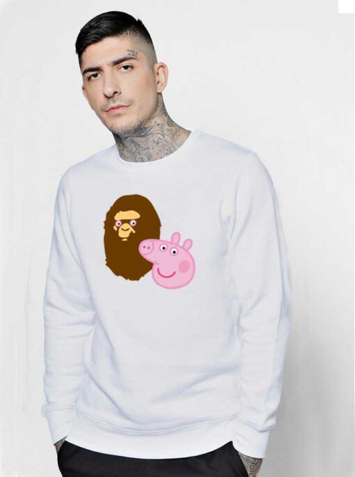 A Bathing Ape Bape Head X Peppa Pig Parody Sweatshirt