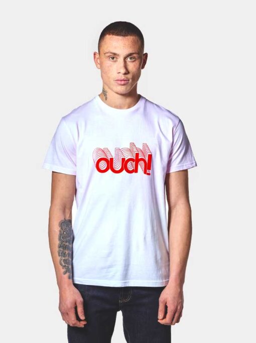 Ouch Red Printed T Shirt