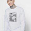 Beer Nutrition Facts Sweatshirt