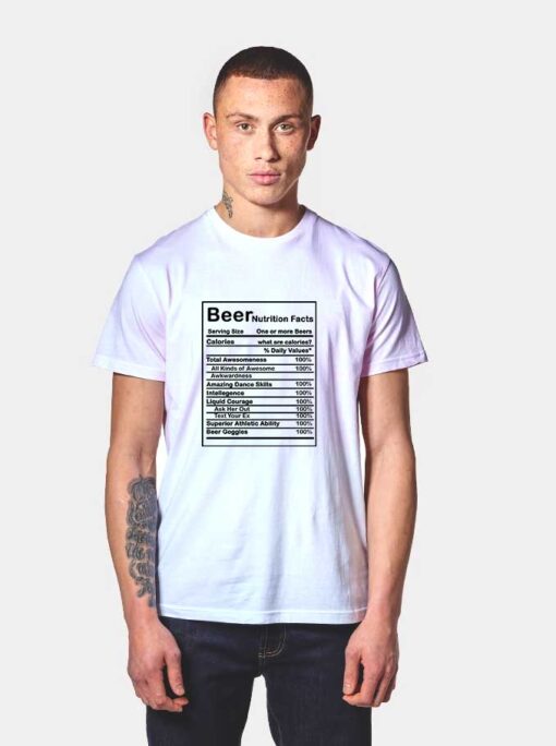 Beer Nutrition Facts T Shirt