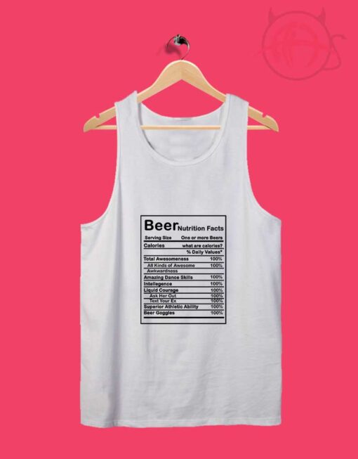 Beer Nutrition Facts Tank Top Design Ideas