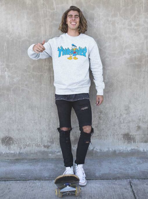 Donald Duck Thrasher Collab Sweatshirt1