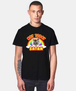 Rainbow Cat Death Metal Not Today Satan T Shirt