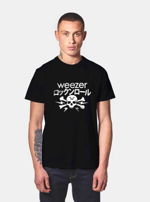 Weezer Skull And Crossbones T Shirt On Sale