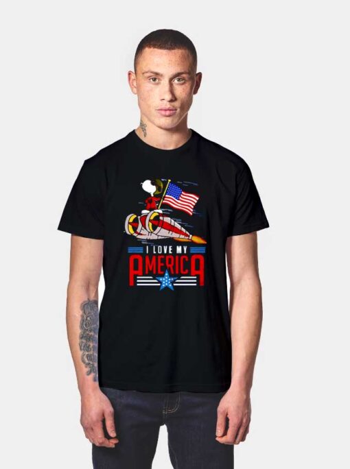 I Love My America Snoopy Independence Day T Shirt