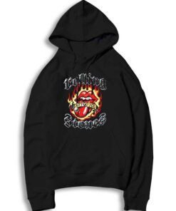 Rolling Stones Flaming Tattoo Tongue Hoodie