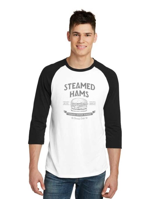 Steamed Hams Burger Sleeve Raglan Tee