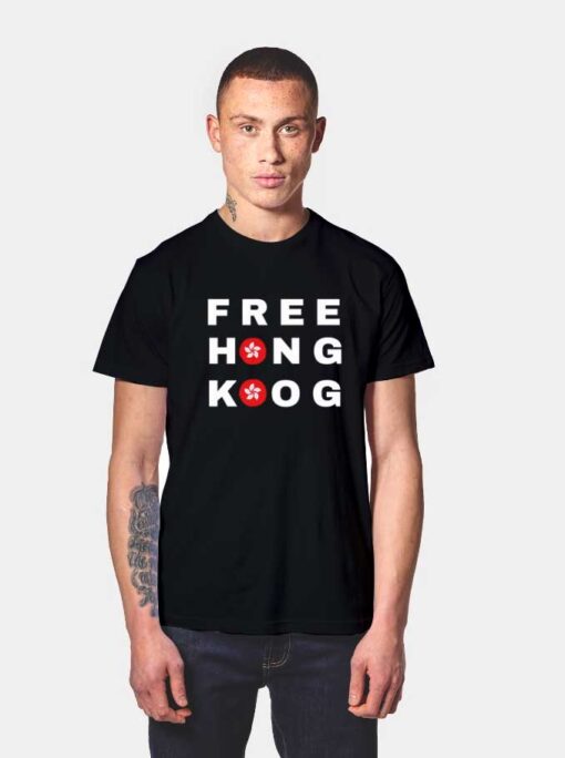 Free Hong Kong Flag T Shirt