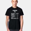 Pumpkin Pie Nutrition Facts T Shirt