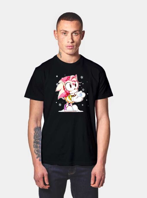 Amy Rose Christmas Snow T Shirt