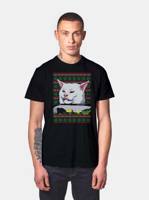 Cat Getting Yelled Christmas T Shirt