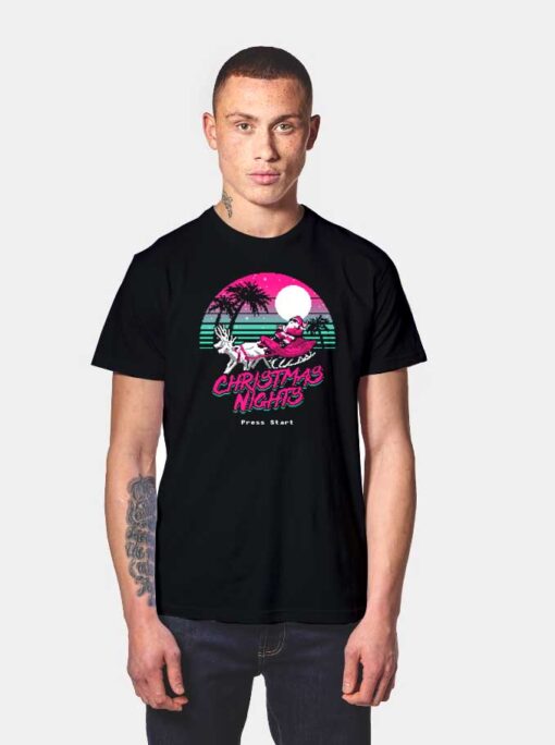 Christmas Nights Retro Game T Shirt