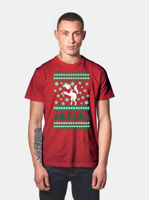 Christmas Unicorn Ugly Sweater T Shirt