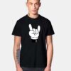 Mickey Mouse Rock N Roll Sign T Shirt