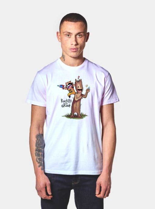 Rocket And Groot Best Buds T Shirt