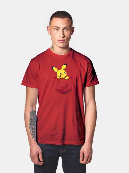 Chibi Pikachu Pocket T Shirt