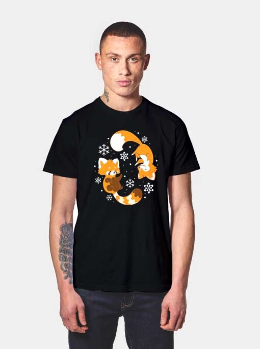 Cute Winter Foxes T Shirt