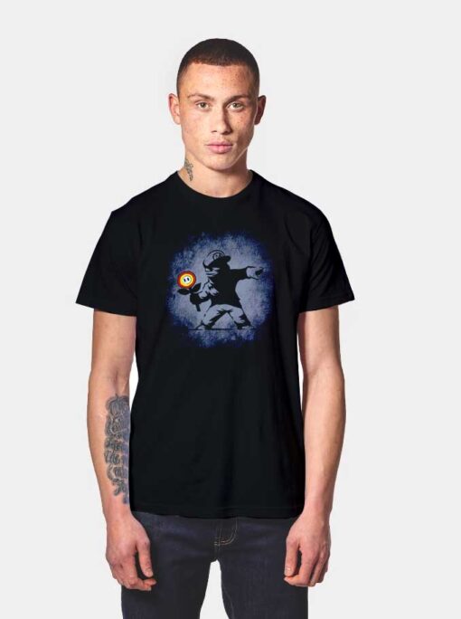 Mario Banksy Flower T Shirt