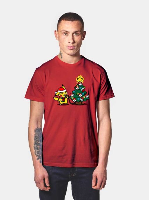 Pikachu Light Up The Tree T Shirt