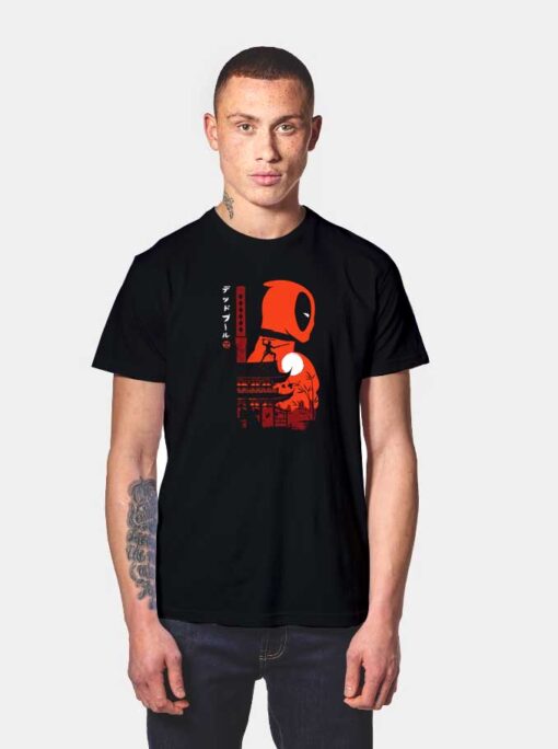 Deadpool Japanese Sunset T Shirt