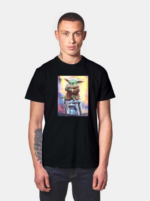 Galaxy Baby Yoda Helmet T Shirt