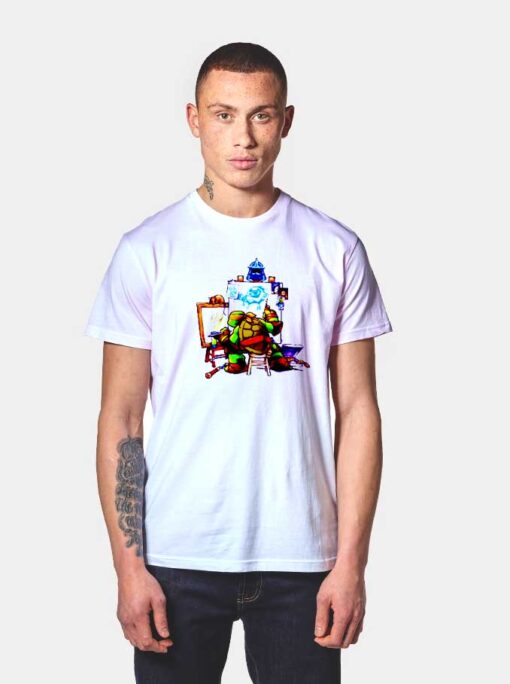 Ninja Rockwell Painting T Shirt