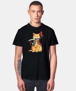 Samurai Catana Cat T Shirt