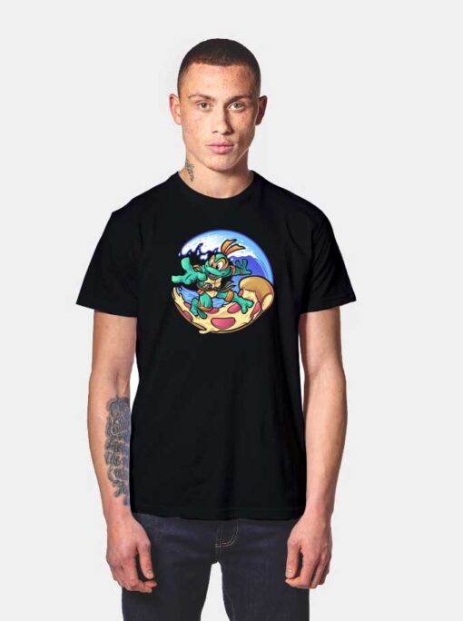 Surfing Pizza Ninja T Shirt