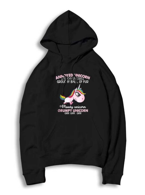 Annoyed Unicorn Touchy Unicorn Grouchy Ball Of Fur Hoodie