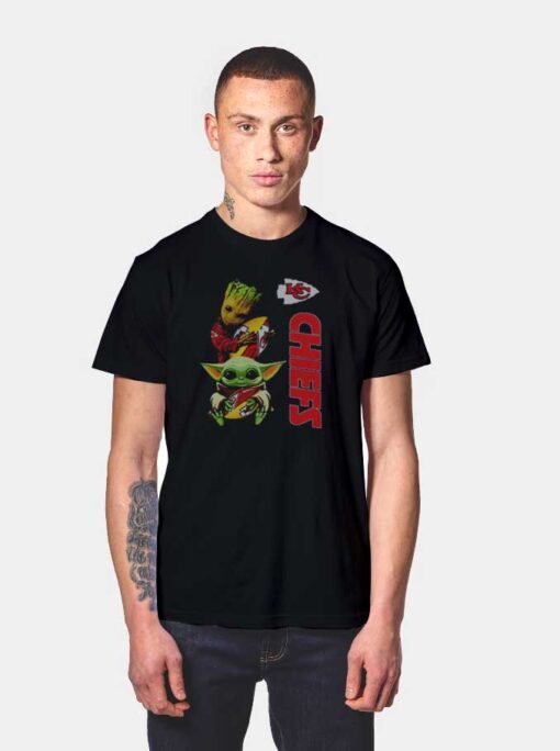 Baby Yoda And Baby Groot For Kansas City Chiefs T Shirt