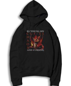 Dragon Running On Coffee Chaos And Cursing Hoodie