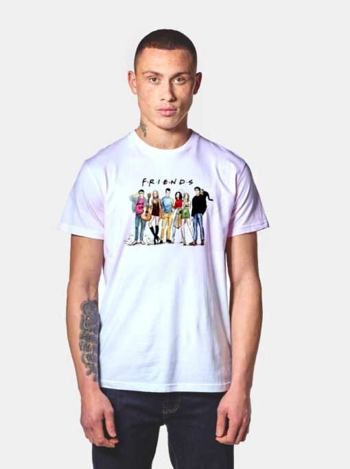 Friends Tv Show Cast Cartoon Fanart T Shirt