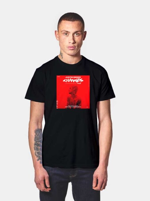 Justin Bieber Changes Tour Red Poster T Shirt