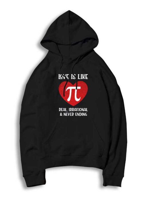 Love Is Like Pi Equation Heart Logo Hoodie