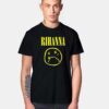 Rihanna Nirvana Dead Smiley Logo T Shirt