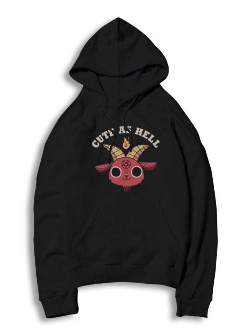 Satan Chibi Goat Cute As Hell Retro Hoodie