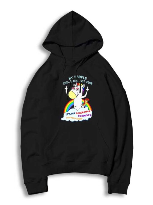 Unicorn My People Skills Are Just Fine Hoodie