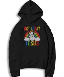 Unicorn Rainbow Satan Not Today Jesus Hoodie