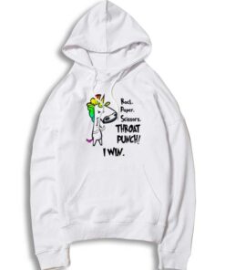 Unicorn Rock Paper Scissors Throat Punch I Win Hoodie