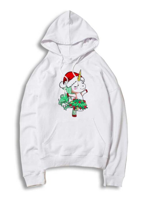 Unicorn Santa Hat Dancing Christmas Hoodie