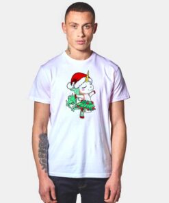 Unicorn Santa Hat Dancing Christmas T Shirt