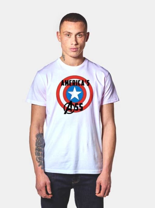 America's Ass On Captain America's Shield T Shirt